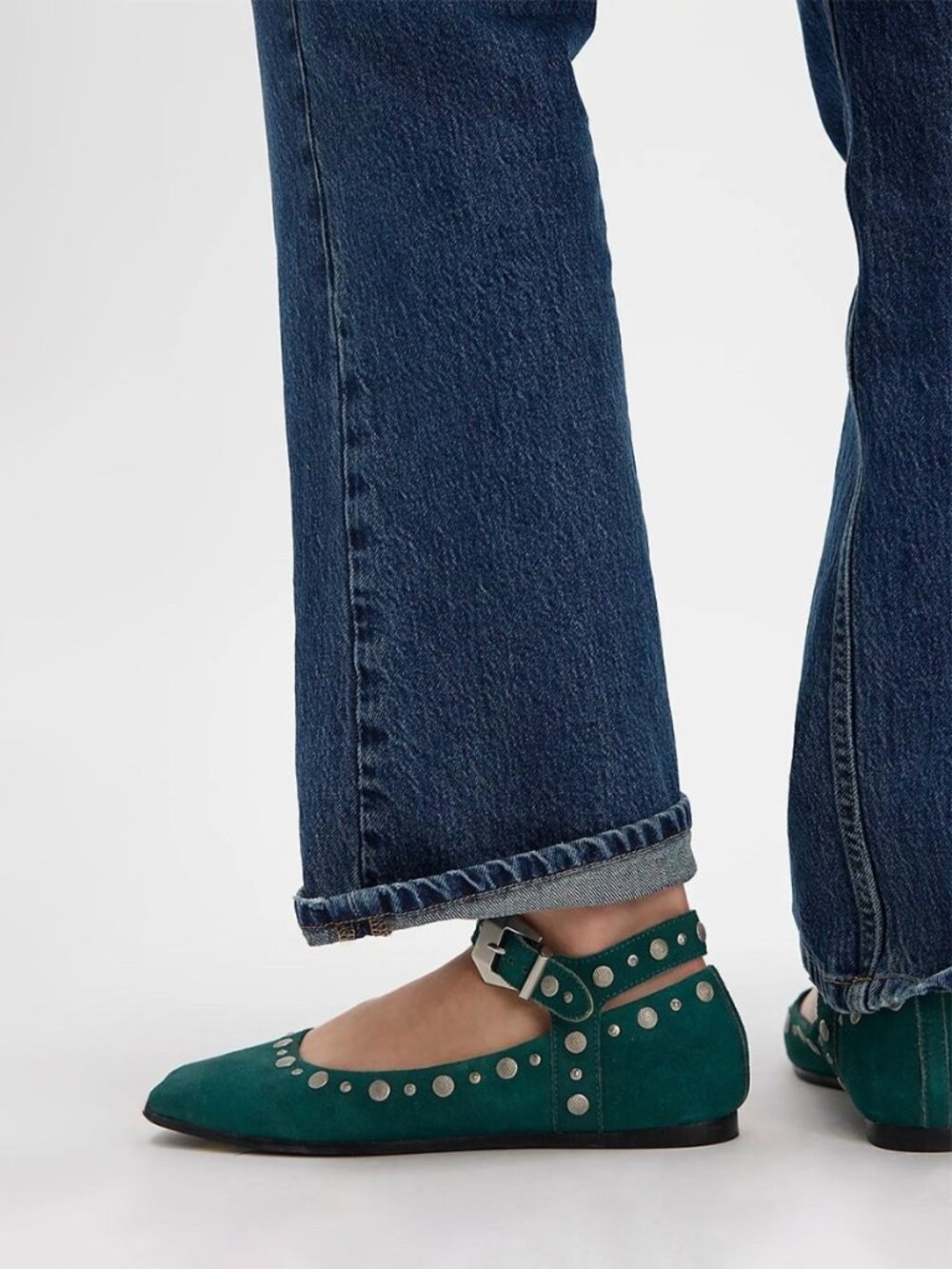 Free People Women's Mystic Mary Jane Deep Teal Flats NWOB (MSRP 148) Size 6.5 - Picture 2 of 7